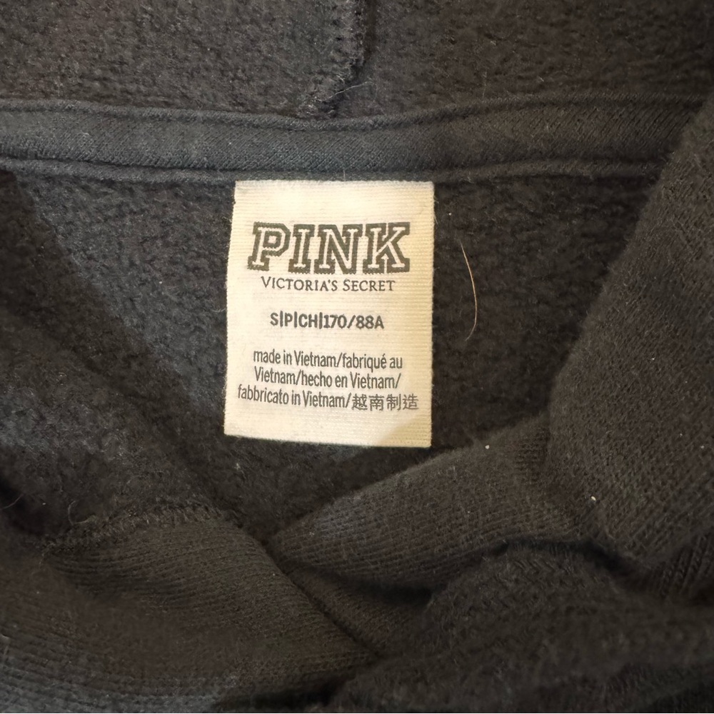 PINK Victoria's Secret Black Hoodie Size Small - Picture 3 of 3